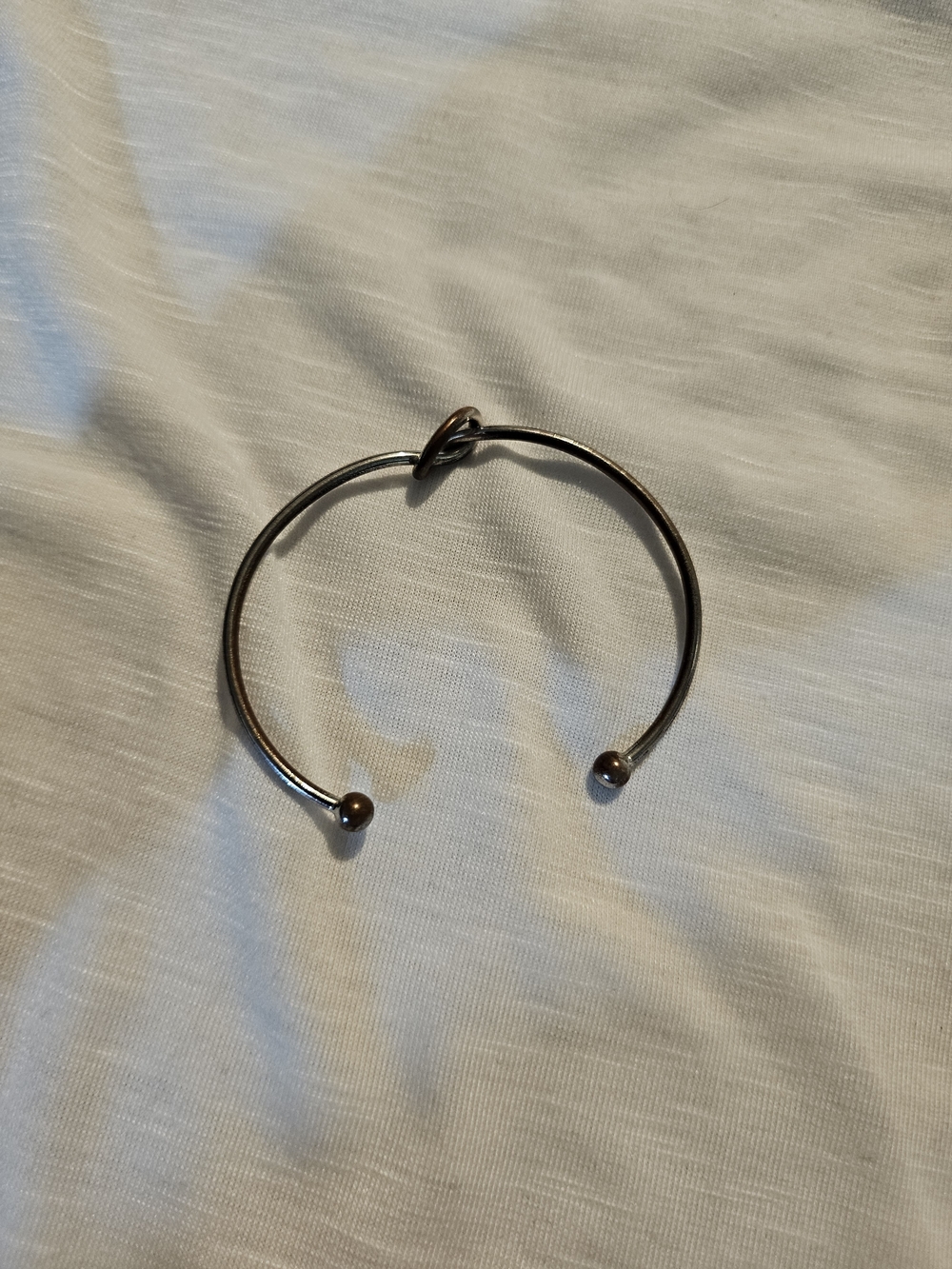 Minimalist Knot Open Cuff Bracelet in Silver